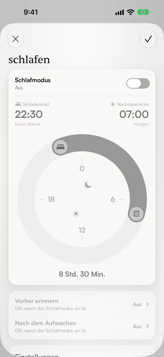 ctrl: sleep mode with bedtime and wake-up time